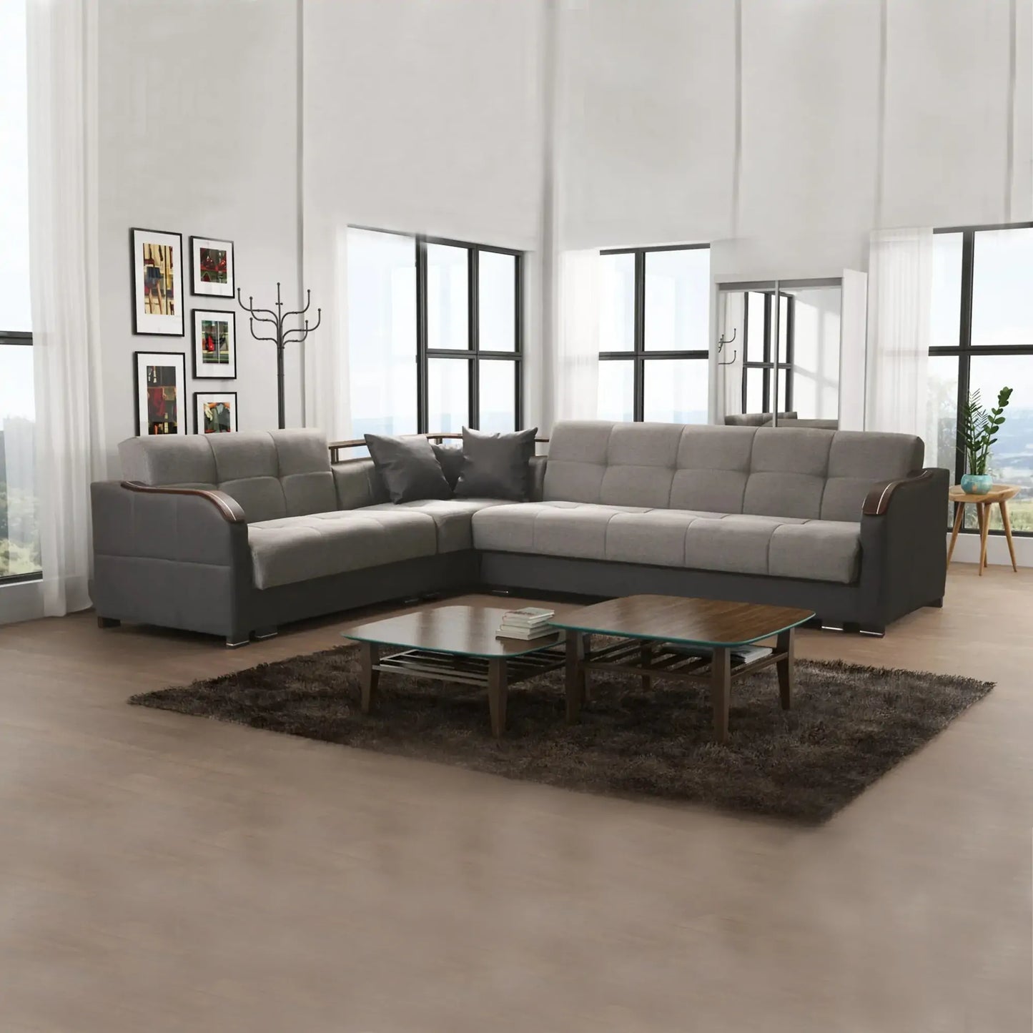 FUTURO BROWN CORNER SOFA BED