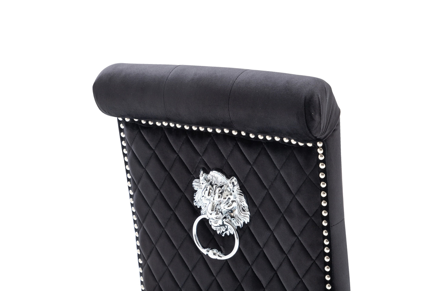 Viola Velvet Upholstered Lion Knockerback Dining Chair