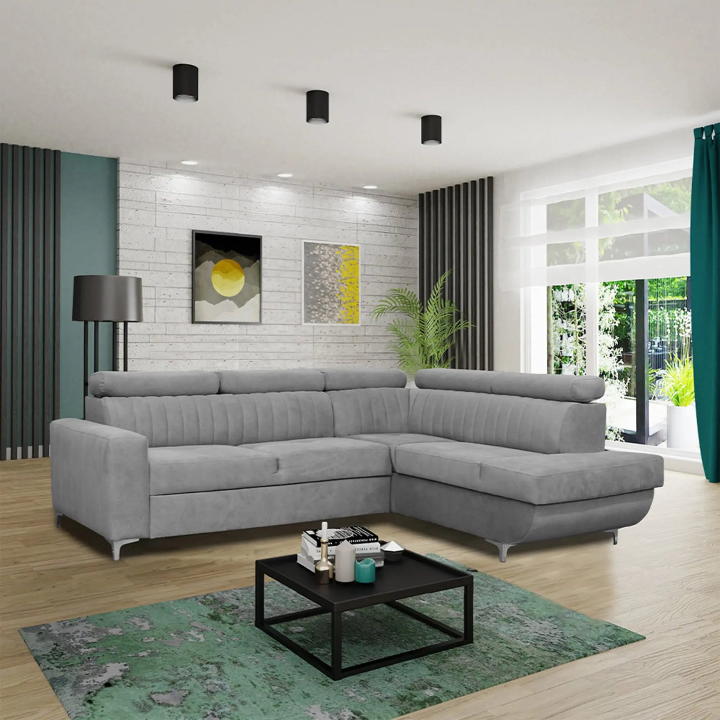 HOUSTON SOFA BED - Black, Blue, Green, Grey, Sky Blue, Camel Brown, Light Pink, Mustard