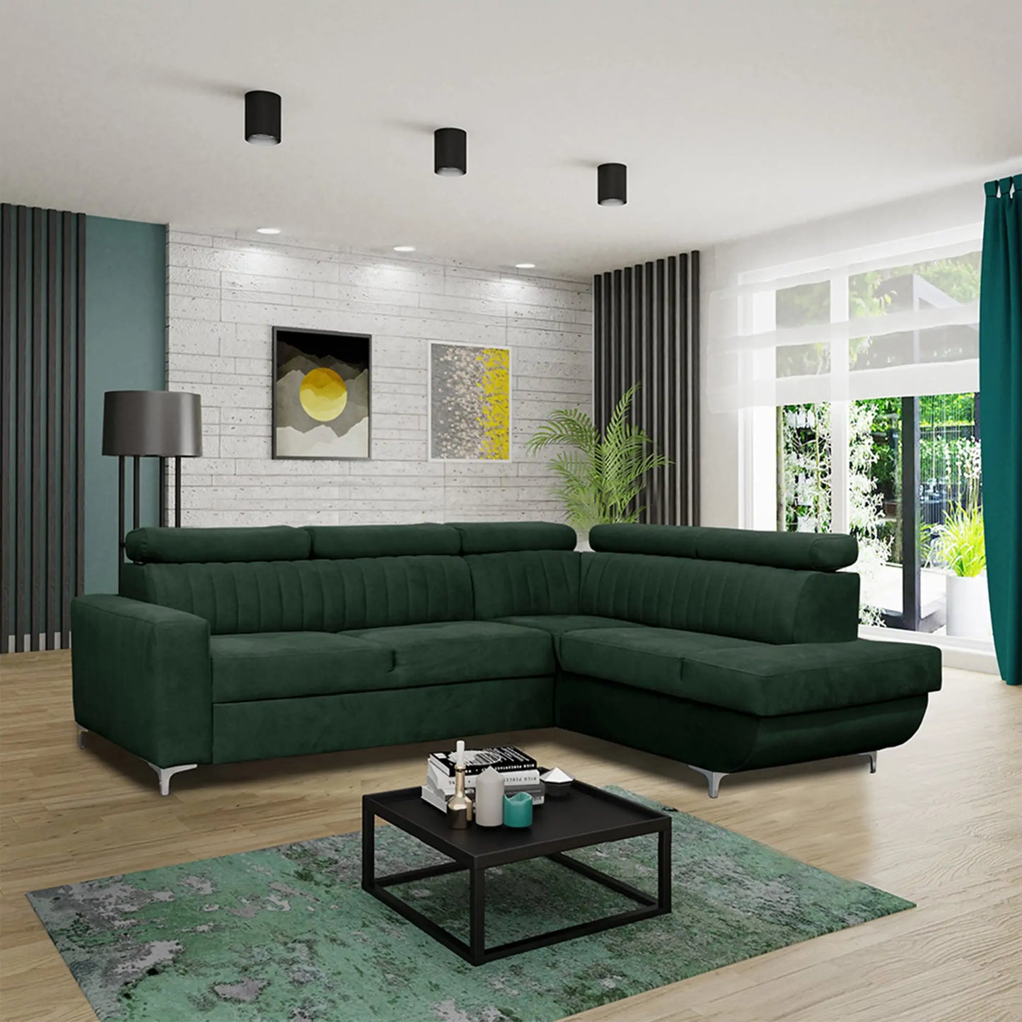 HOUSTON SOFA BED - Black, Blue, Green, Grey, Sky Blue, Camel Brown, Light Pink, Mustard