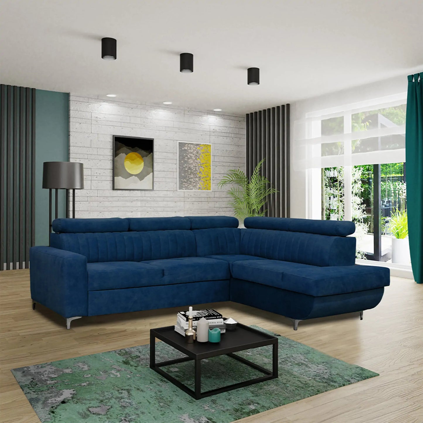 HOUSTON SOFA BED - Black, Blue, Green, Grey, Sky Blue, Camel Brown, Light Pink, Mustard