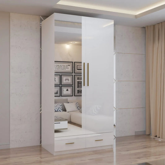 2 Door High Gloss Hinged Door Wardrobe
