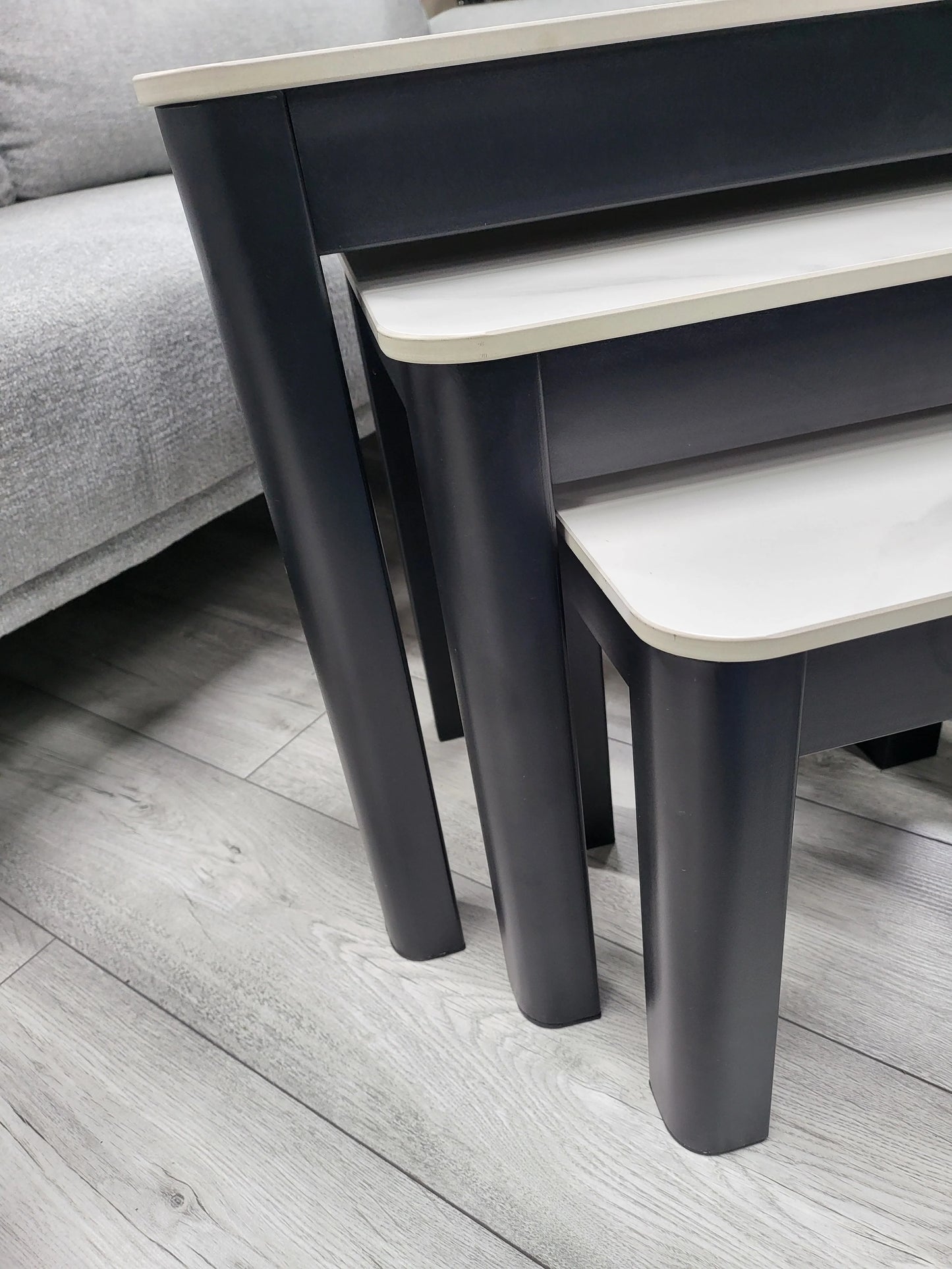 Modernique Ceramic Top Coffee Table with Side Tables (3-Piece Set)