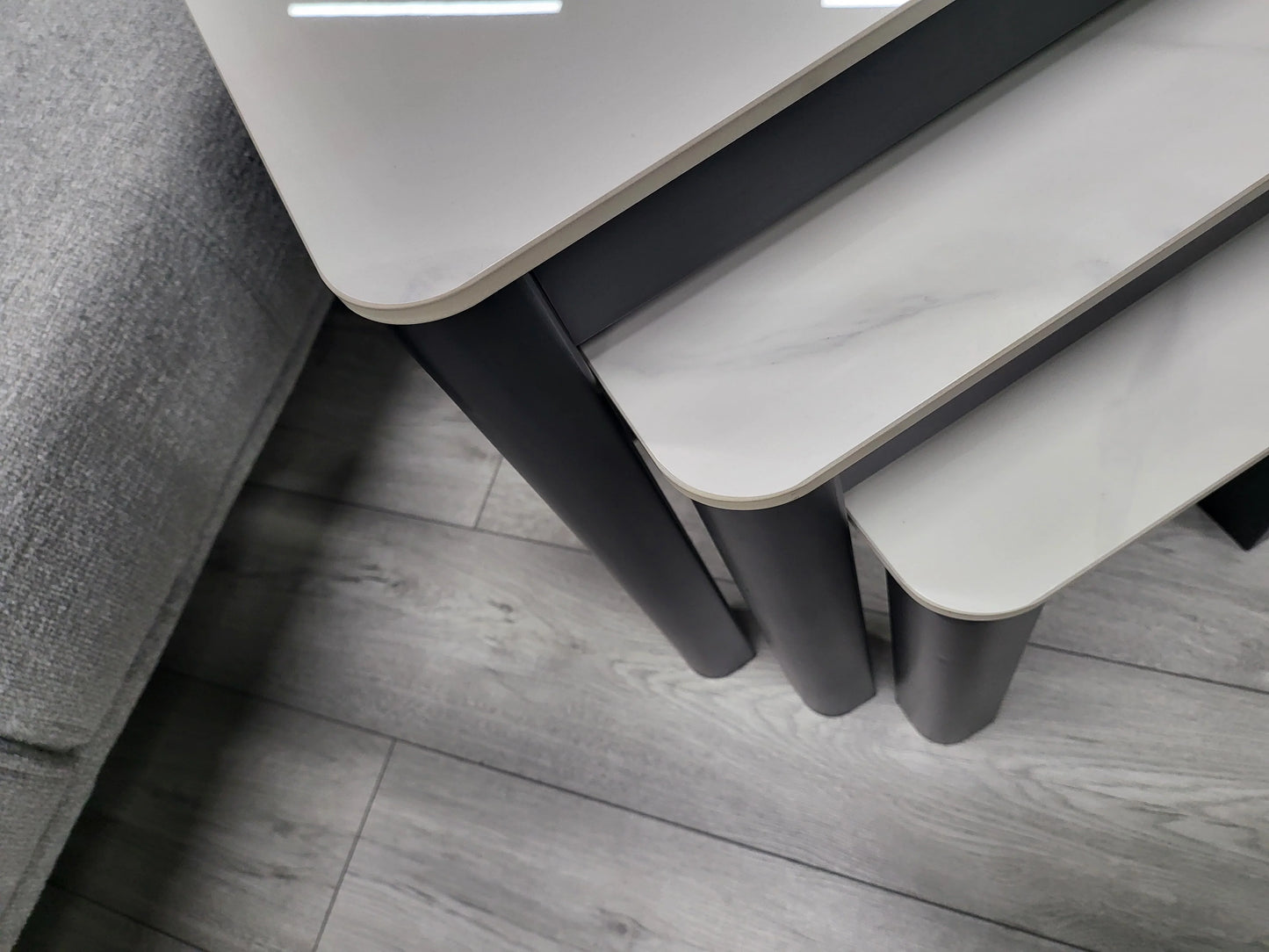 Modernique Ceramic Top Coffee Table with Side Tables (3-Piece Set)