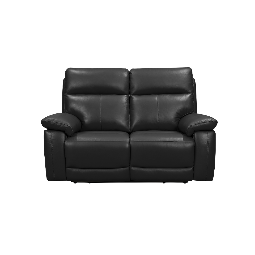 Brooklyn Black 2-Seater Electric Leather Recliner Sofa | Modern Reclining Loveseat
