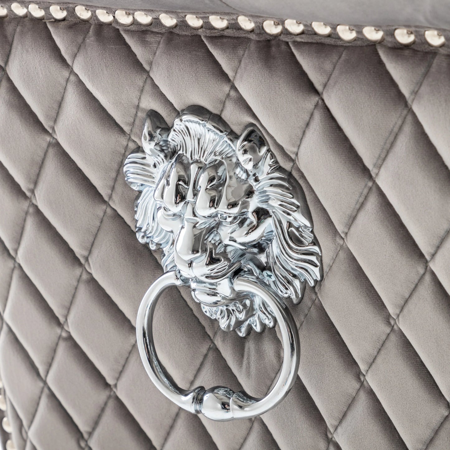 Viola Velvet Upholstered Lion Knockerback Dining Chair