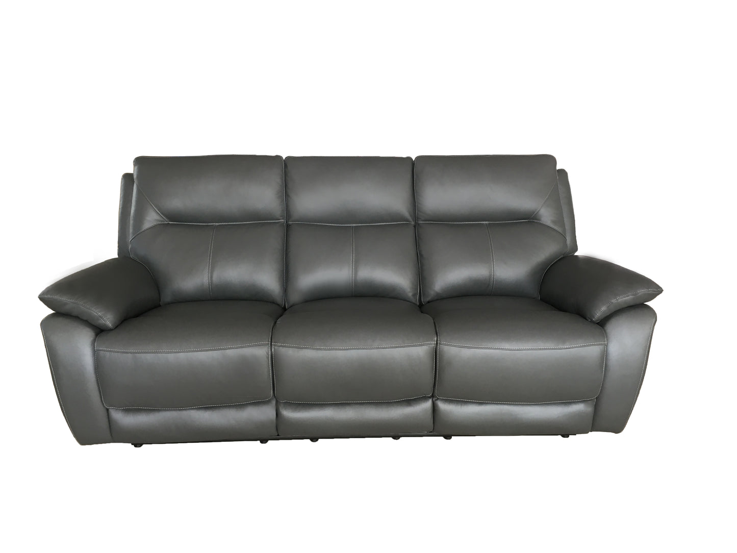 Rimini Leather Recliner Sofa Set - 3 Seater, 2 Seater, Armchair - Dark Grey