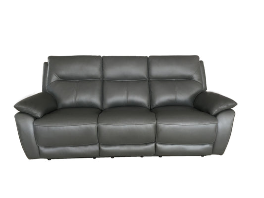 Rimini Leather Recliner Sofa Set - 3 Seater, 1 Armchair - Dark Grey