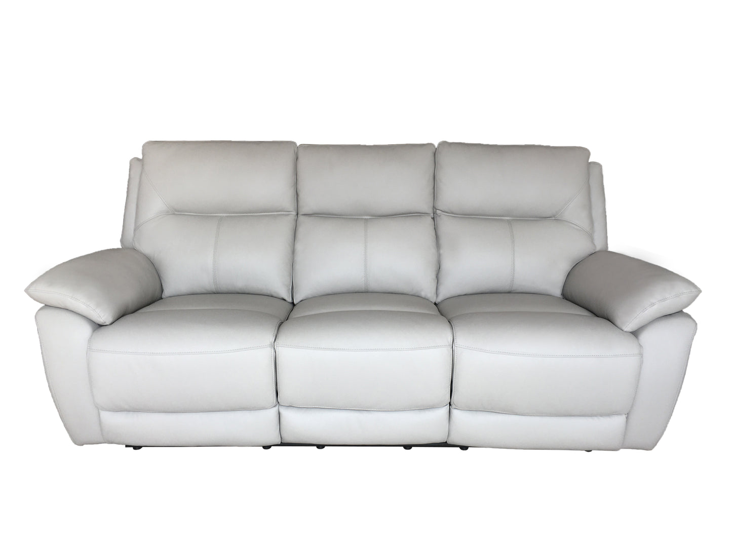 Rimini 3-Seater Leather Recliner Sofa - Putty Colour