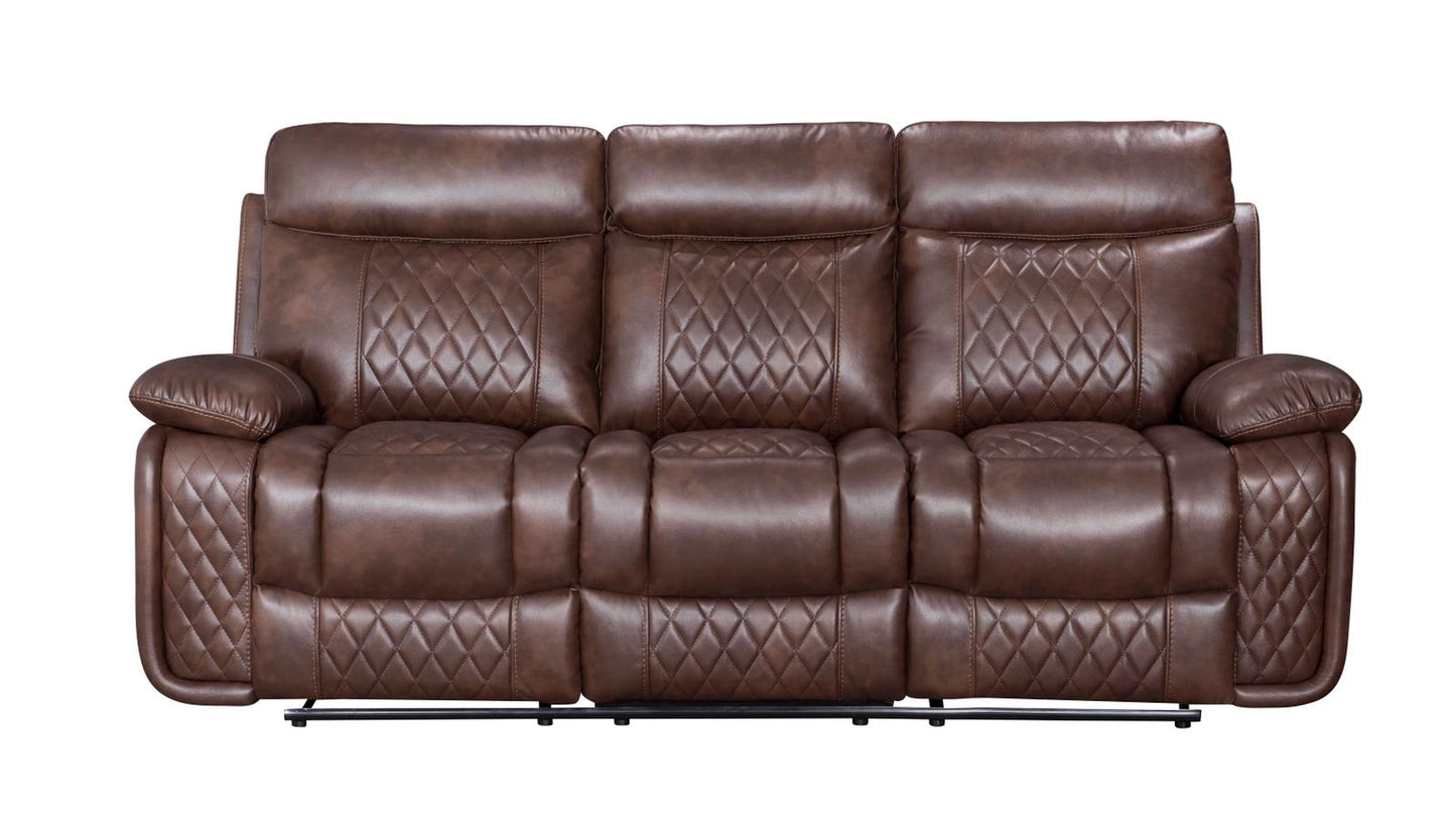 Atlanta Leather Recliner Sofa - 3 Seater - Tan