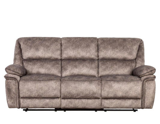 Milano 3-Seater Recliner Sofa with Console - Taupe Fabric
