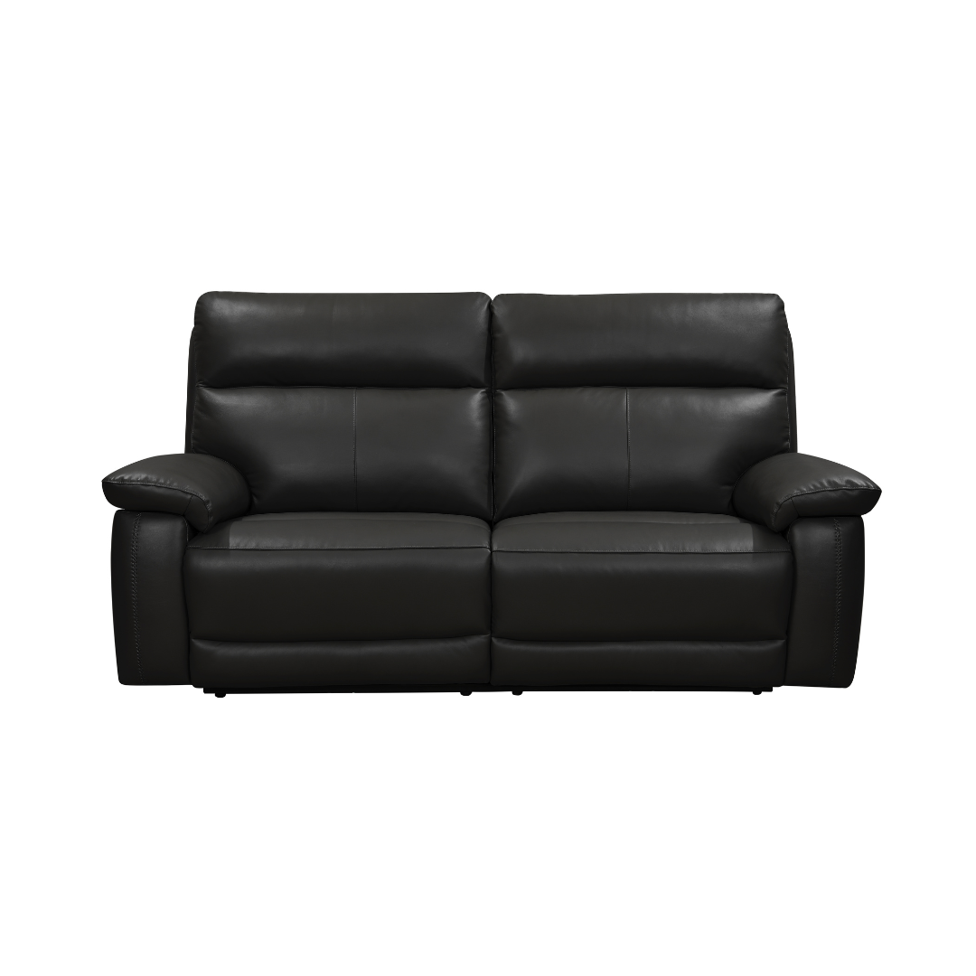Brooklyn 3-Seater Electric Recliner Sofa | Modern Leather-Look Reclining Couch (Black)