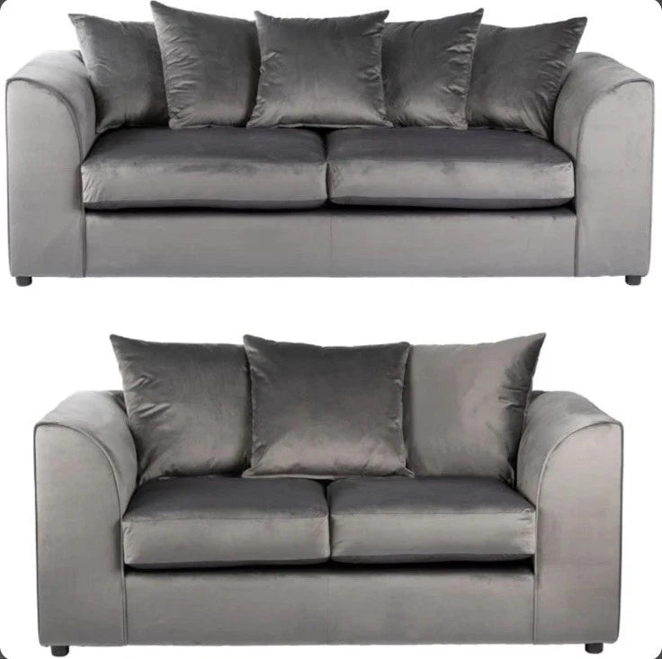 3+2 PLUSH VELVET Grey Best Value Sofa Set