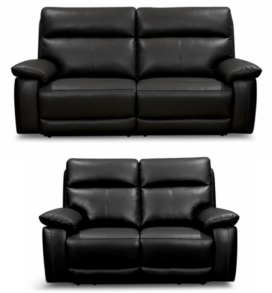 Brooklyn Black 3+2 Electric Recliner Sofa Set | Premium Faux Leather Living Room Suite