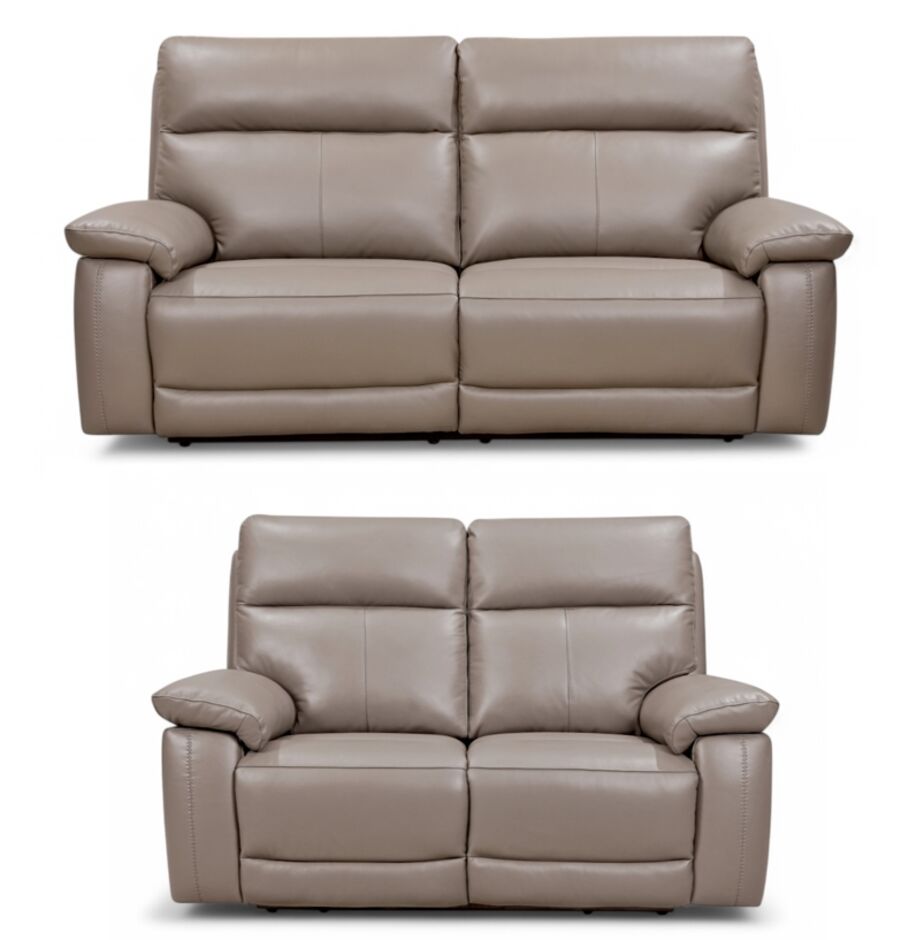 Brooklyn Latte 3+2 Electric Recliner Sofa Set | Premium Faux Leather Living Room Suite