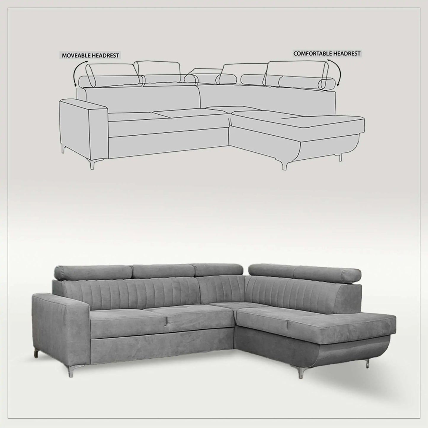 HOUSTON SOFA BED - Black, Blue, Green, Grey, Sky Blue, Camel Brown, Light Pink, Mustard