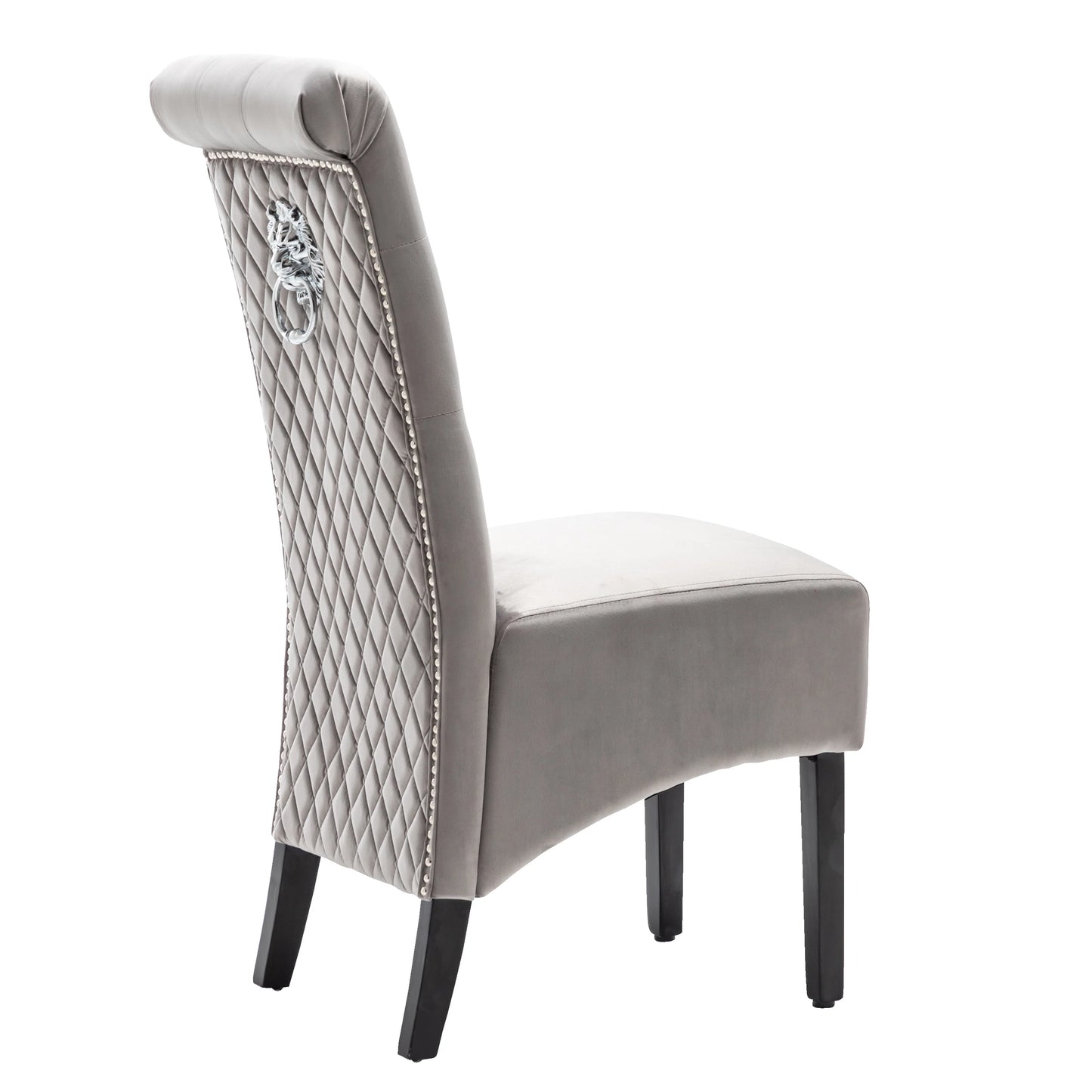 Viola Velvet Upholstered Lion Knockerback Dining Chair