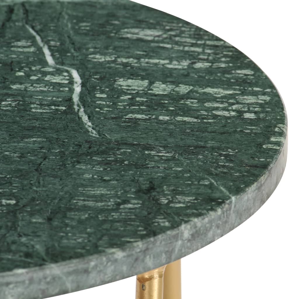 Coffee Table Green 40x40x40 cm Real Stone with Marble Texture