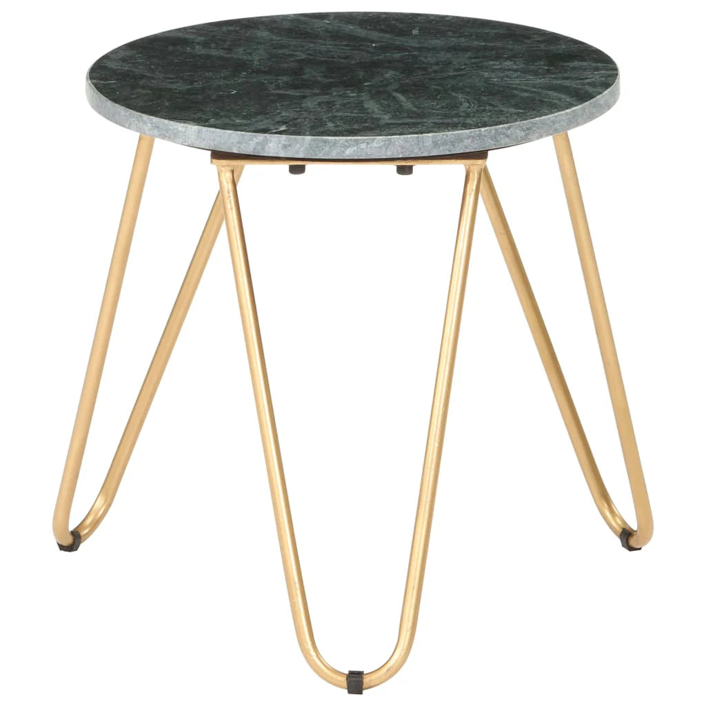 Coffee Table Green 40x40x40 cm Real Stone with Marble Texture