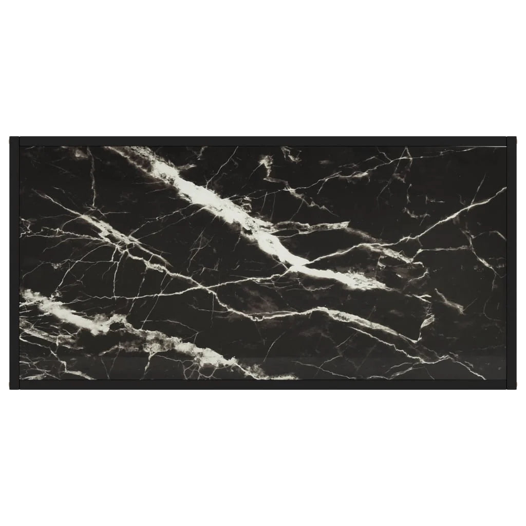 Coffee Table Black with Black Marble Glass 100x50x35 cm
