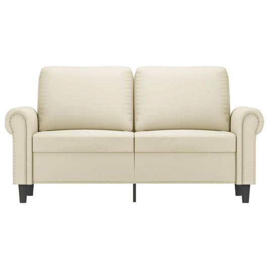 2-Seater Sofa Cream 120 cm Faux Leather