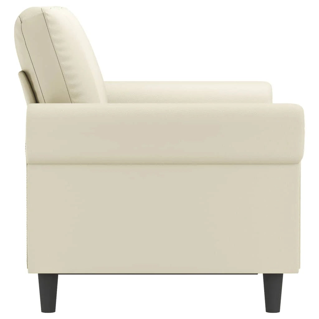 2-Seater Sofa Cream 120 cm Faux Leather