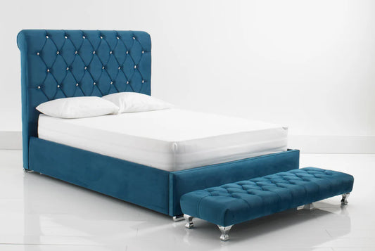 Anna Velvet Tufted Bed - Storage/Non Storage