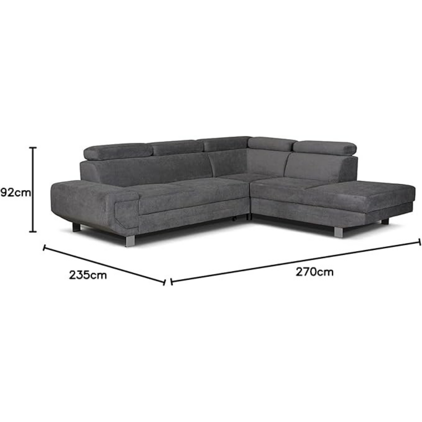 Artic Sofa bed with storage Left Hand/ Right Hand Facing Corner/ Grey