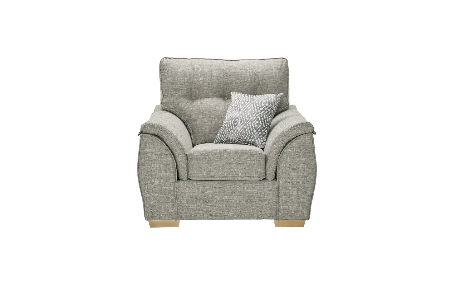 Ashley Fabric Armchair with Accent Pillow - Grey Textured