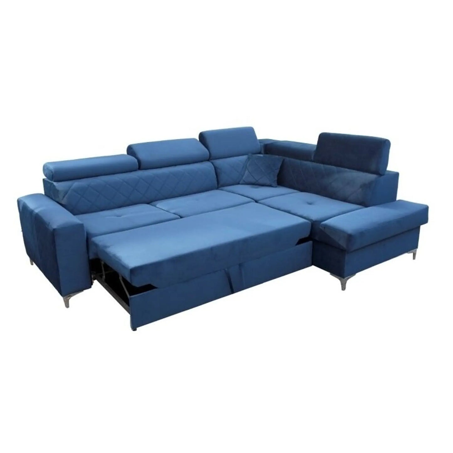 GLOSS CORNER SOFA BED - Black, Blue, Grey, Mustard, Silver, Steel