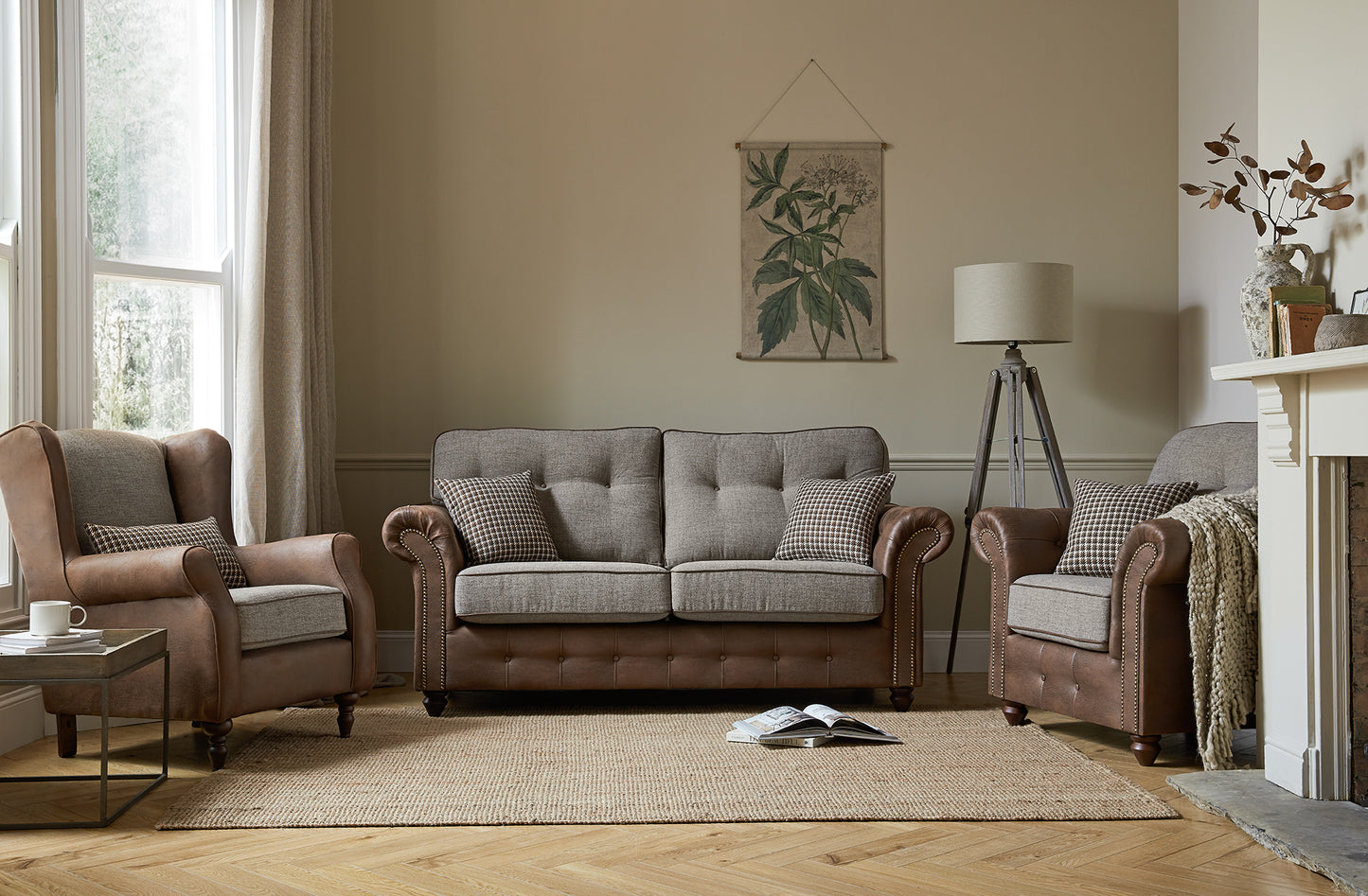 Barcelona 3+1+Wing Chair Sofa Set