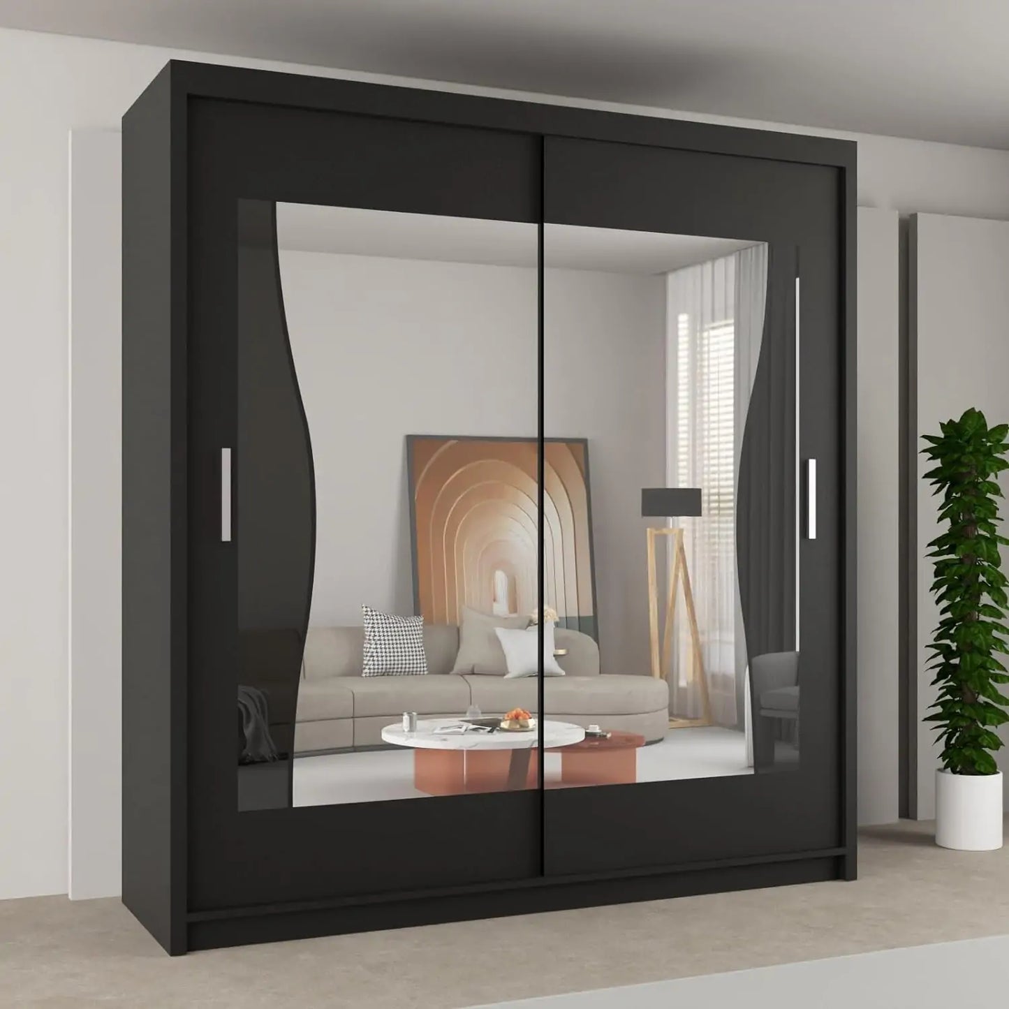 Batumi Wardrobe - Black, White, Grey, Oak - 120cm, 150cm, 180cm, 203cm