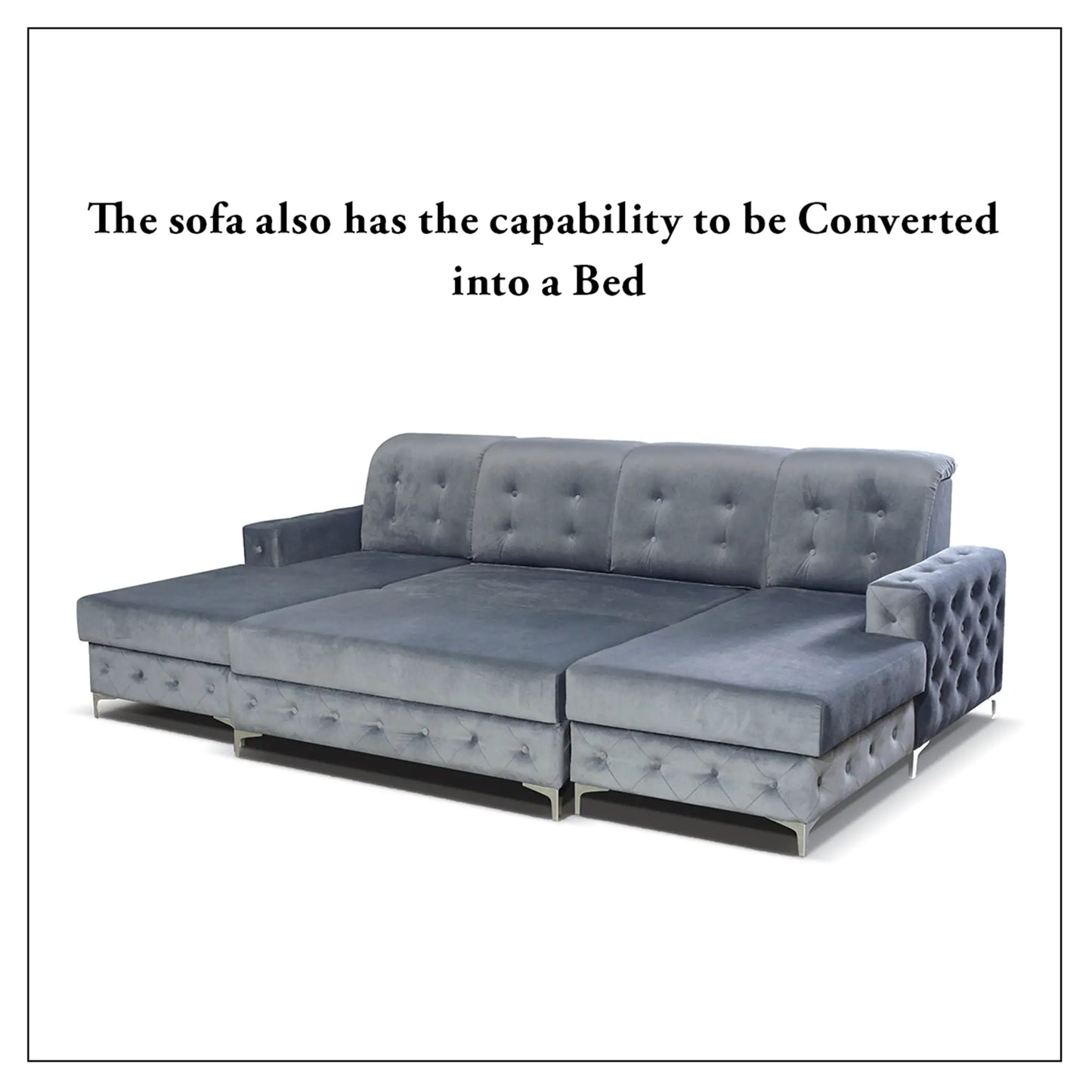 Verso Large Sofa Bed - Black, Blue, Grey, Sky Blue, Light Pink, Mustard, Silver