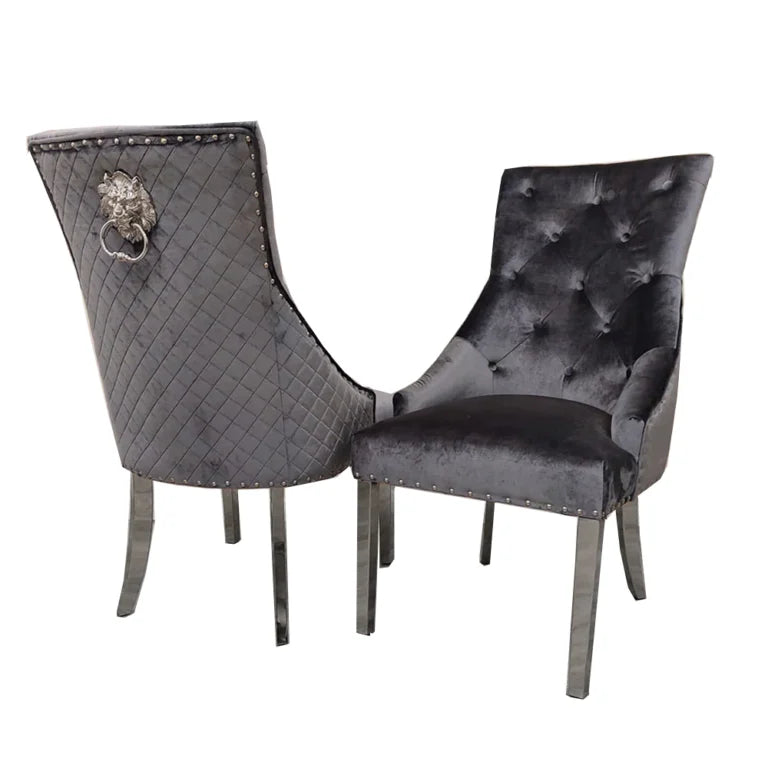 Louis Gold Marble Dining Table With Bentley Gold Chair’s