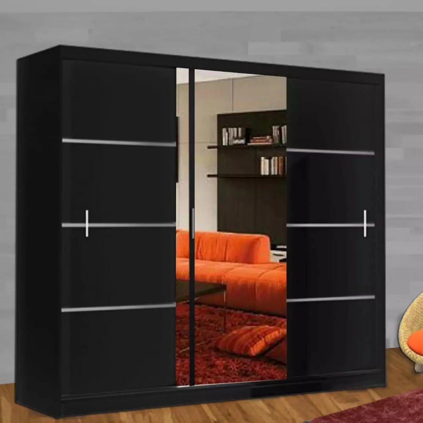 Vision Wardrobe - Black, Gray, White - 250cm