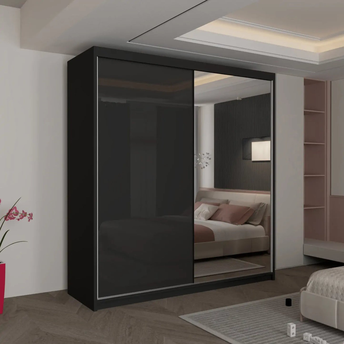 Vikas New High Gloss sliding door Wardrobe
