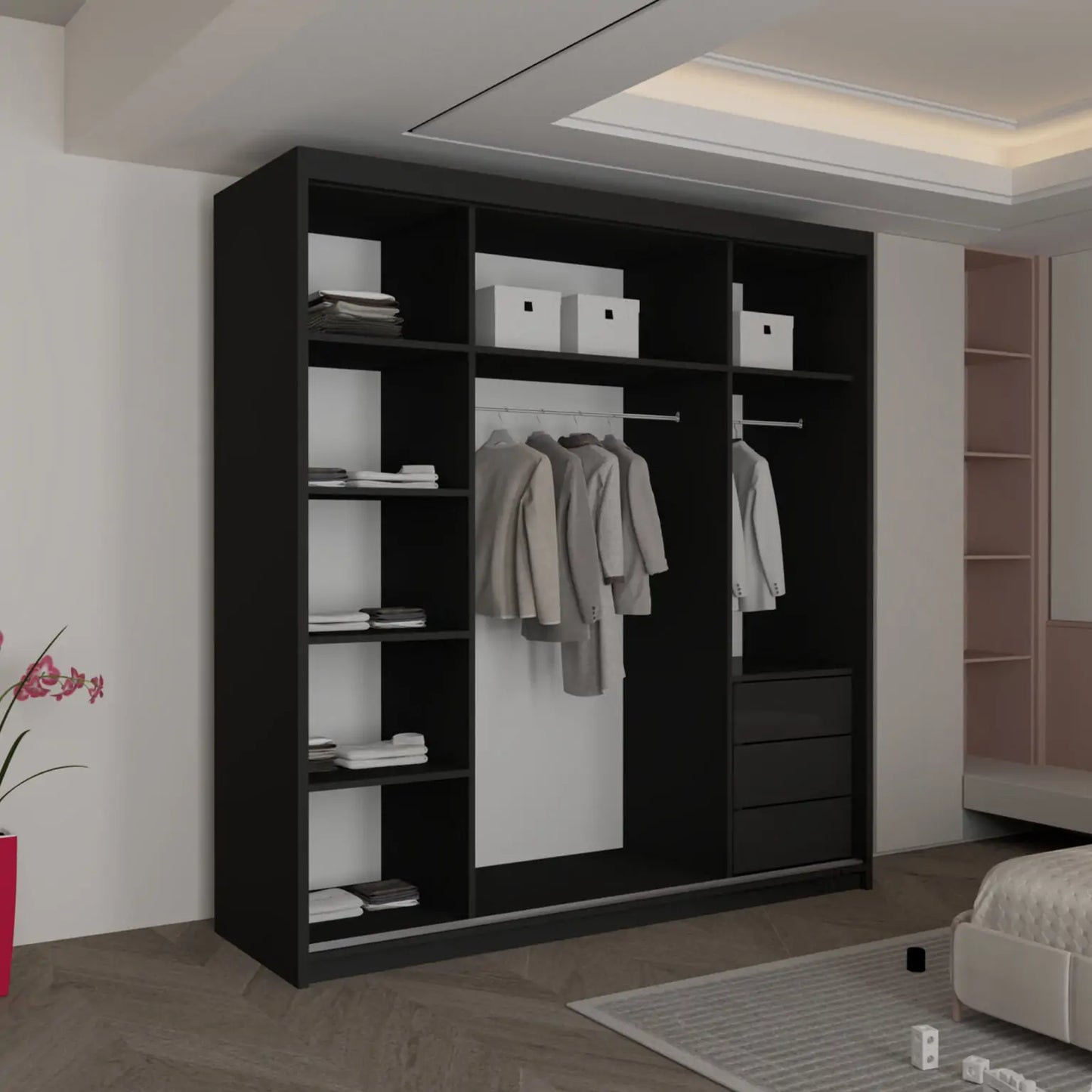 Vikas New High Gloss sliding door Wardrobe