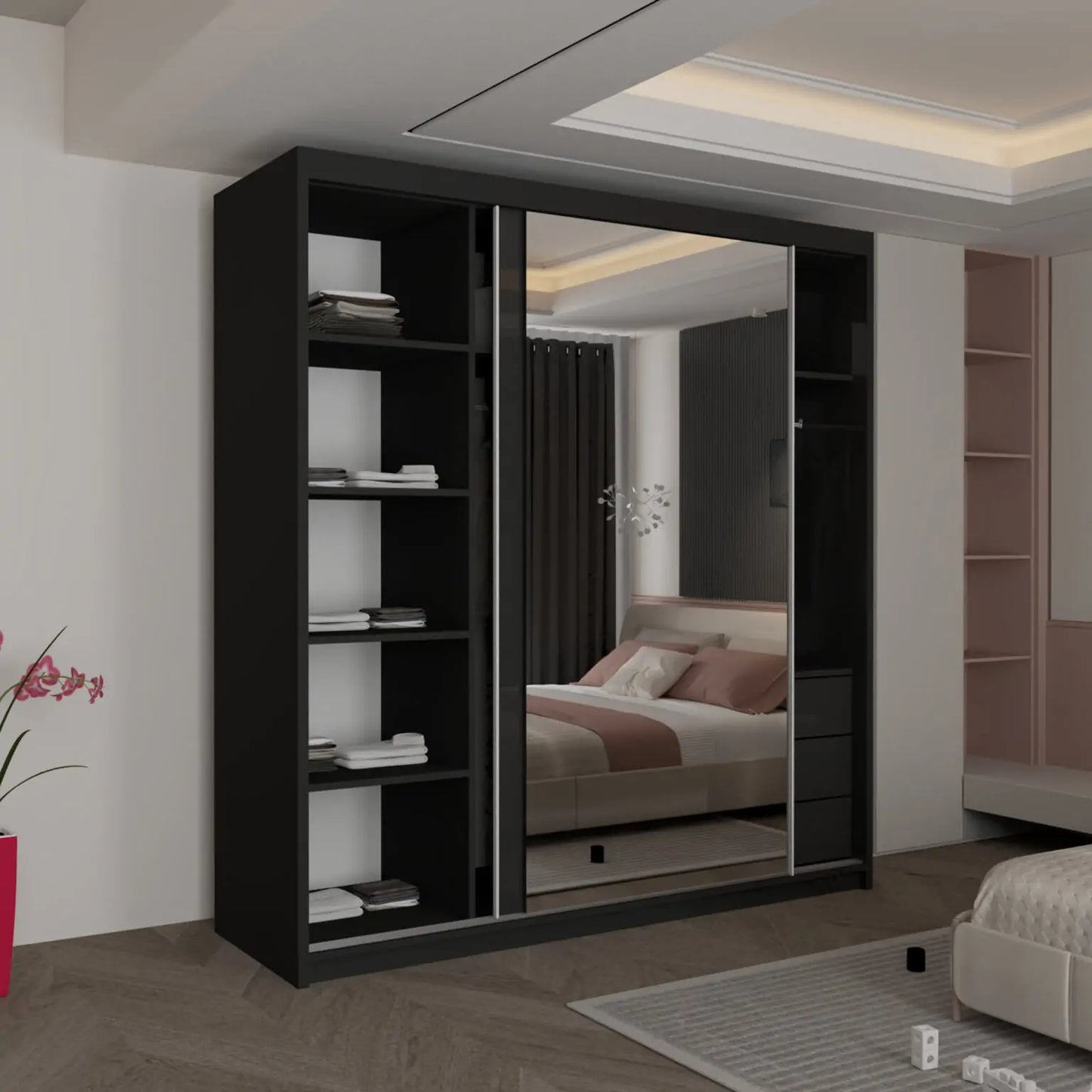 Vikas New High Gloss sliding door Wardrobe