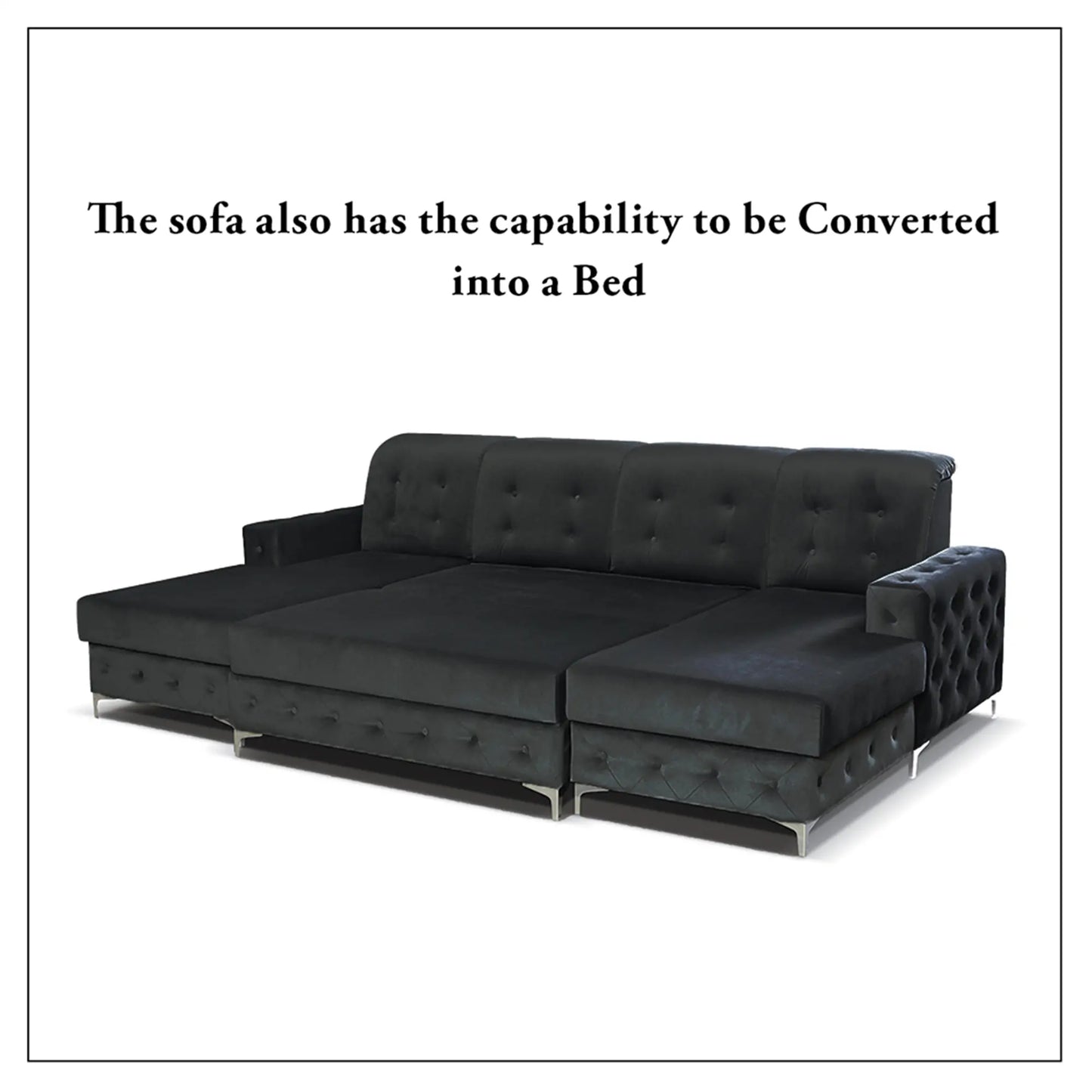 Verso Large Sofa Bed - Black, Blue, Grey, Sky Blue, Light Pink, Mustard, Silver