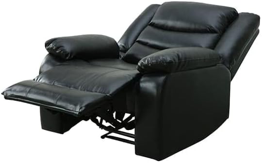 Bonded Leather Recliner 1 Seater Sofa In Black