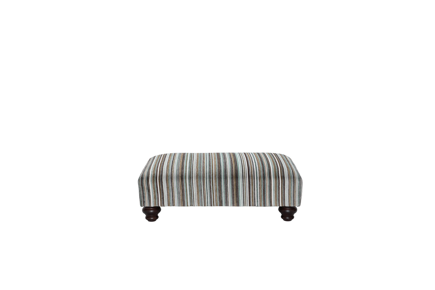 Buckingham Sofa & Wingback Chair Set with Striped Ottoman 3+1+Wing Chair