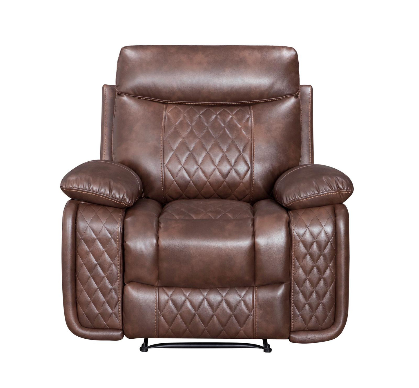 Atlanta Leather Recliner Sofa - 1 Seater Armchair - Tan