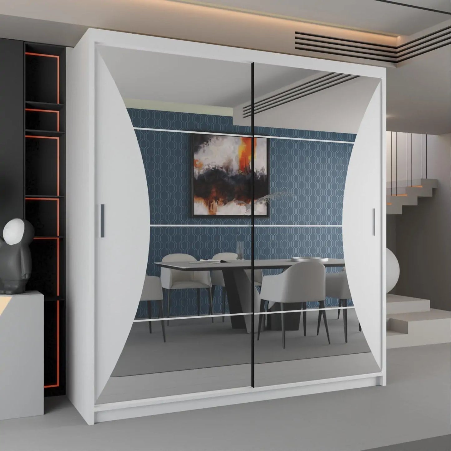 California Sliding Wardrobe - Black, White, Gray