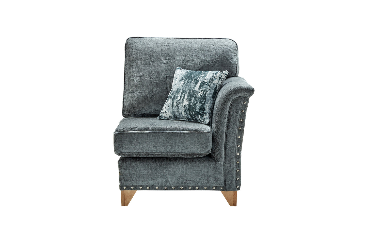Carrington Grey Fabric Corner Sofa & Footstool