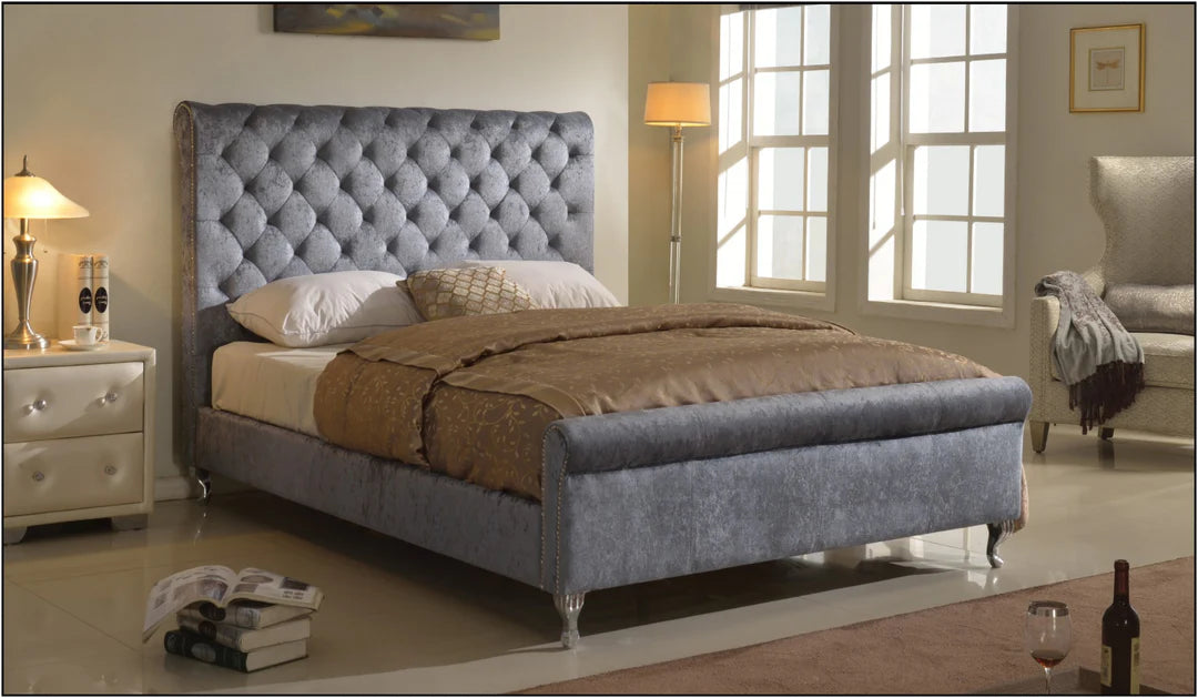 Kensington Tufted Velvet Bed - Storage/Non-Storage