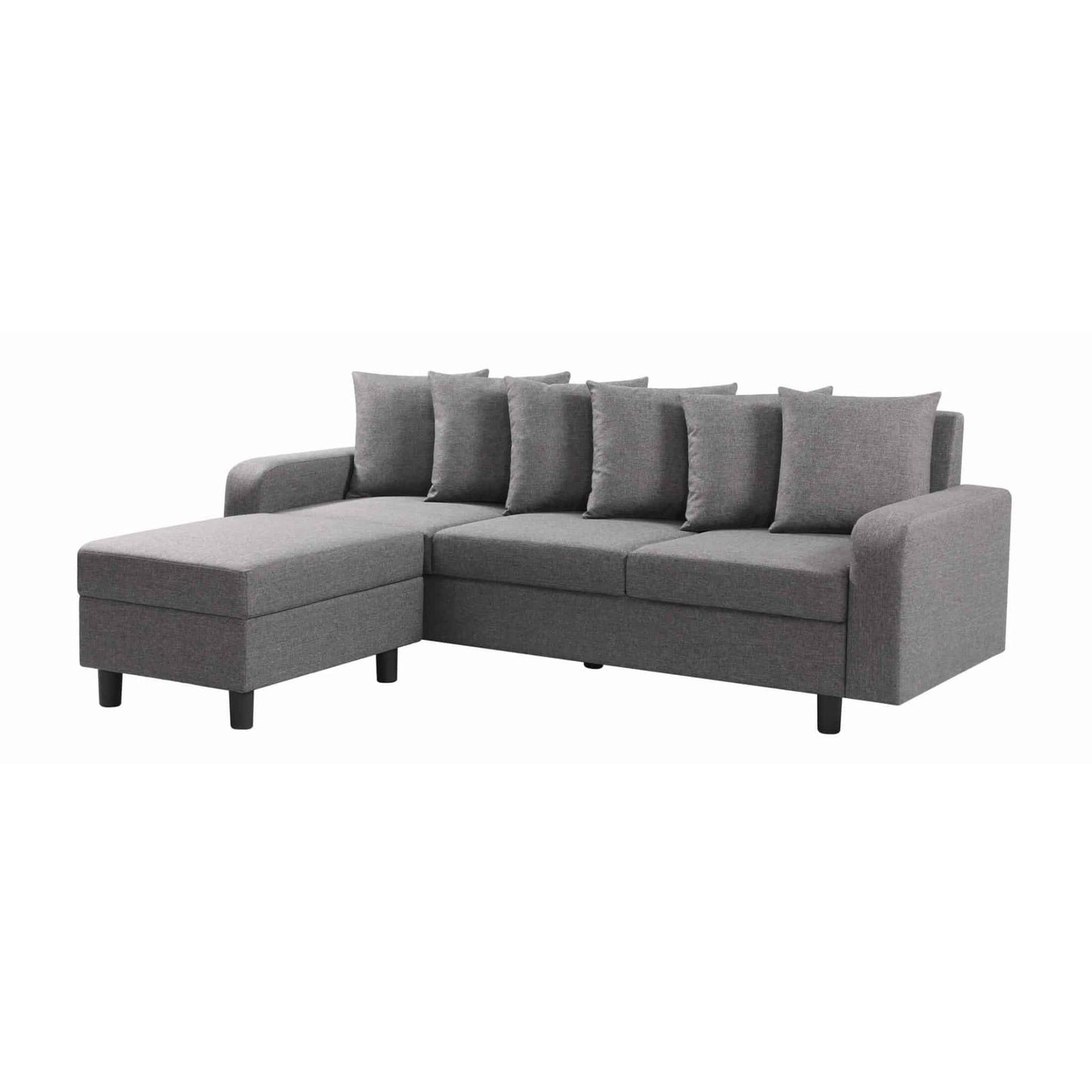 Civic Chase Sofa - Reversible- Fabric Grey & Leather Aire Grey