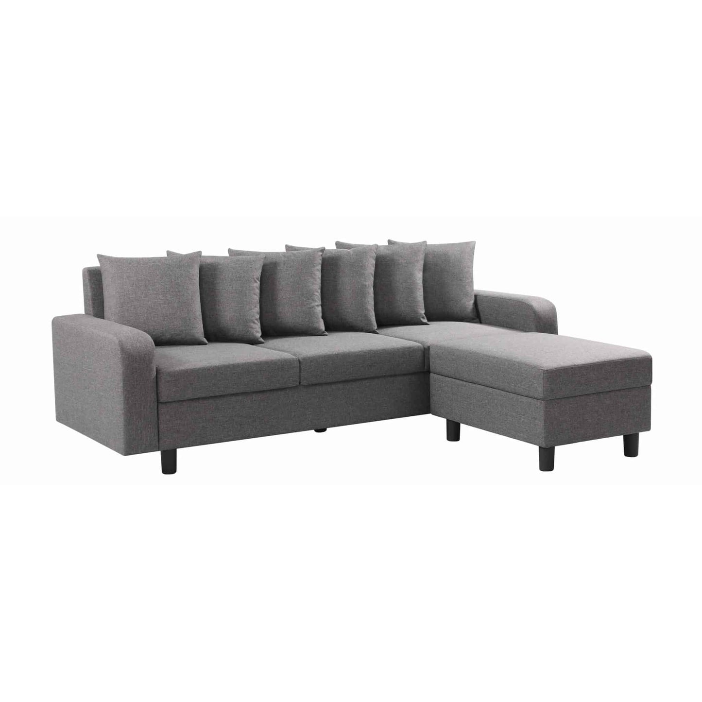 Civic Chase Sofa - Reversible- Fabric Grey & Leather Aire Grey
