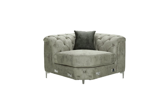 Dakota Button-Tufted Corner Sofa