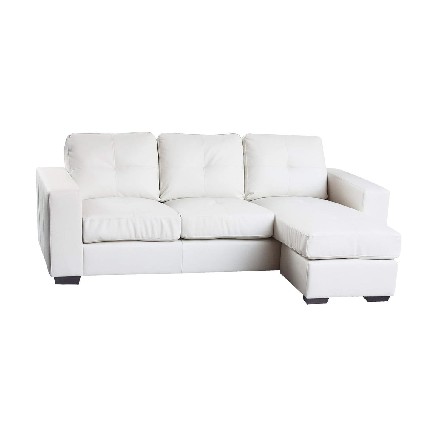 Diego Chaise Sofa Full Bonded Leather - Black, White