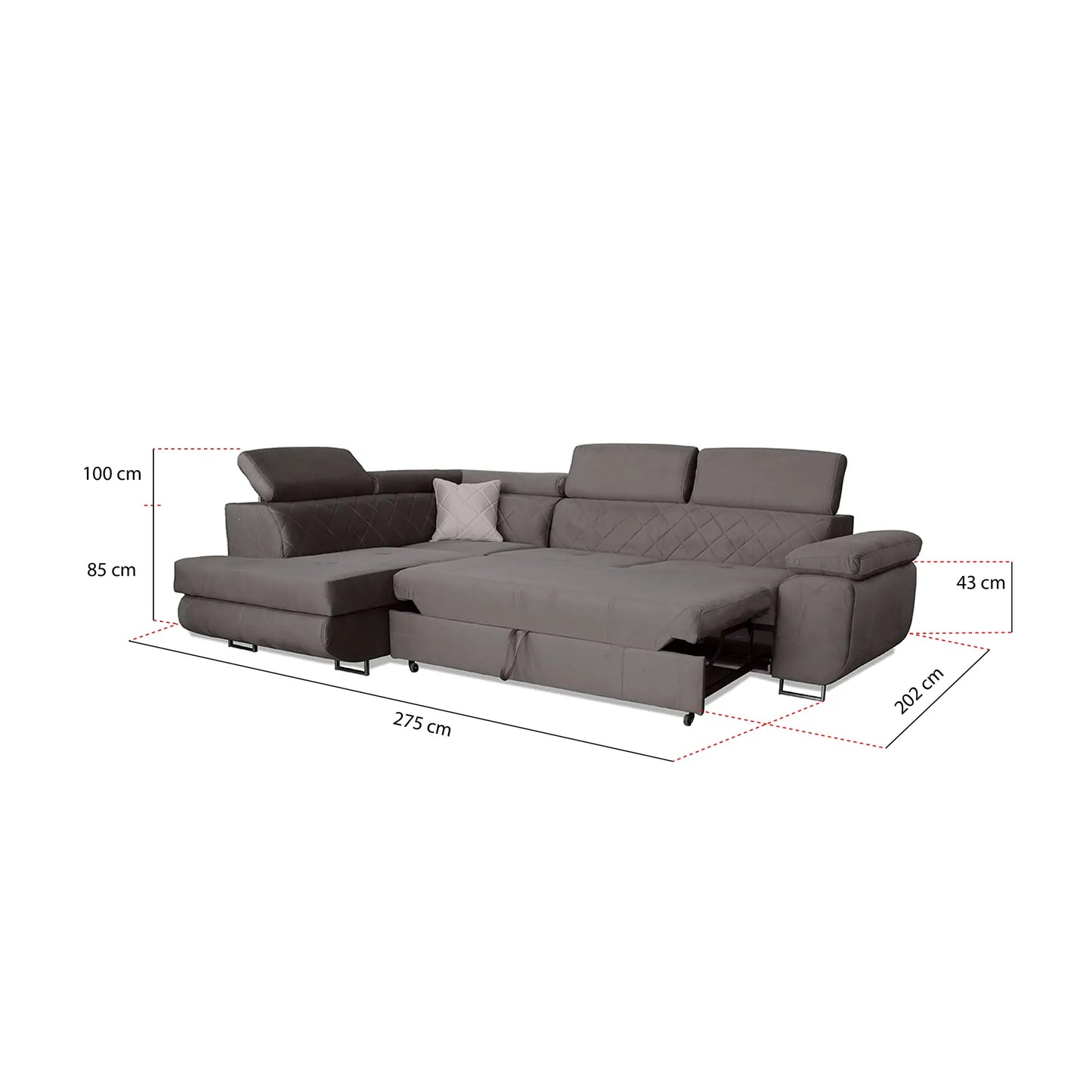 LAGUNA CORNER SOFA - Black, Blue, Green, Grey, Mustard, Silver, Steel